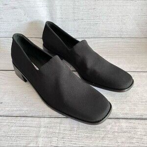 DONALD J Pliner Black Block Heel Loafer Size 9N